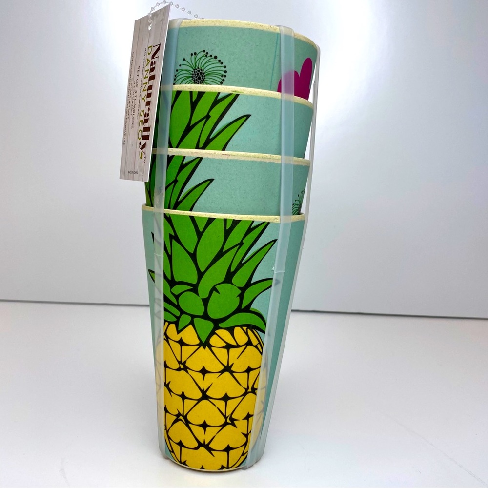 Danny Seo Naturally Pineapple Tumblers - Set of 4 - Picture 2 of 8
